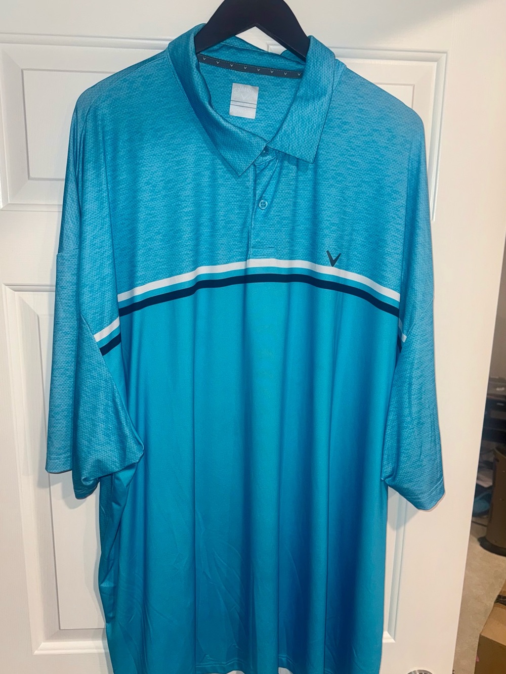 Men's Teal Performance Polo with Subtle V Logo